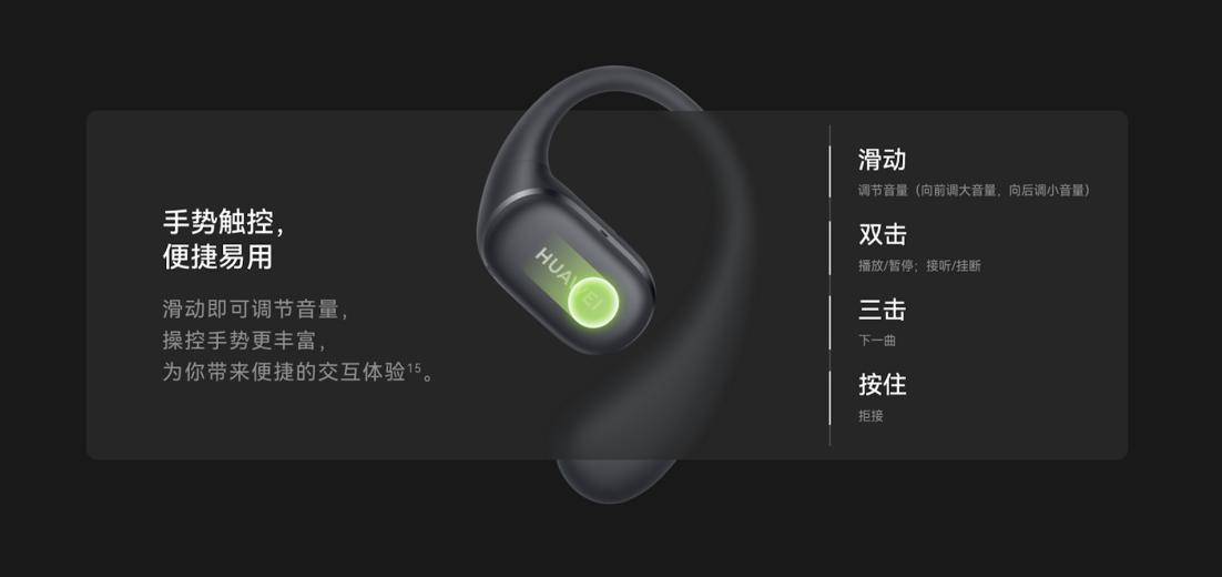 在预订中带来“稳稳开挂”的舒适佩戴尊龙人生就是博华为首款耳挂耳机正(图4)